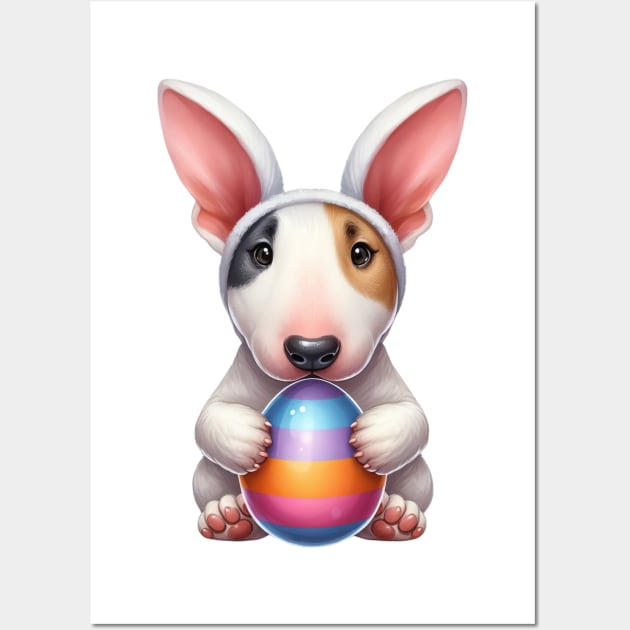 Easter Bull Terrier Dog Wall Art by Chromatic Fusion Studio